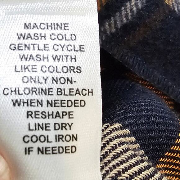 Cato Plaid Flannel Shacket Jacket Womens L Brown Navy Western Casual Fall Style - Picture 6 of 9